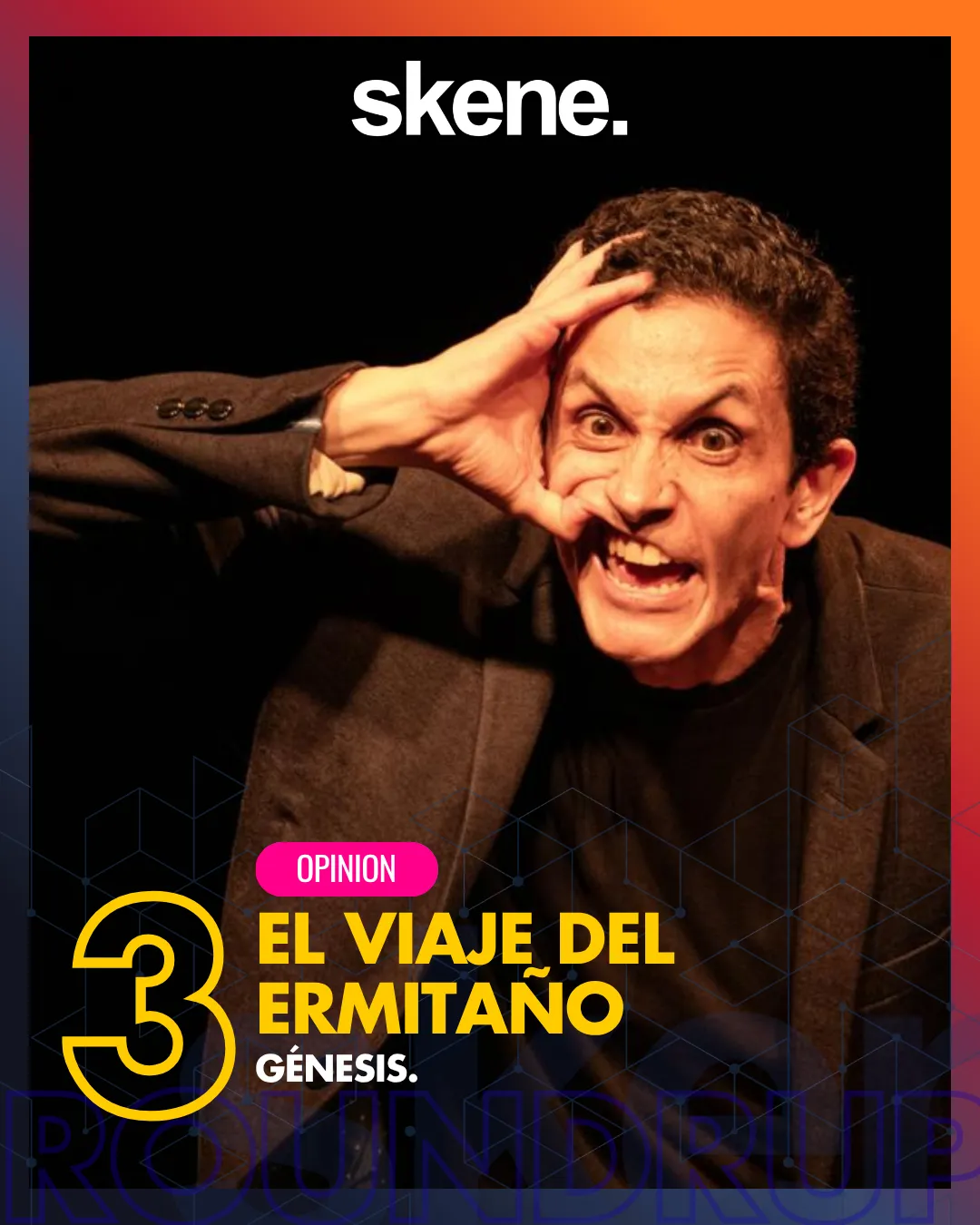 actor and director roberto mosqueda performs la leyenda del ermitano
